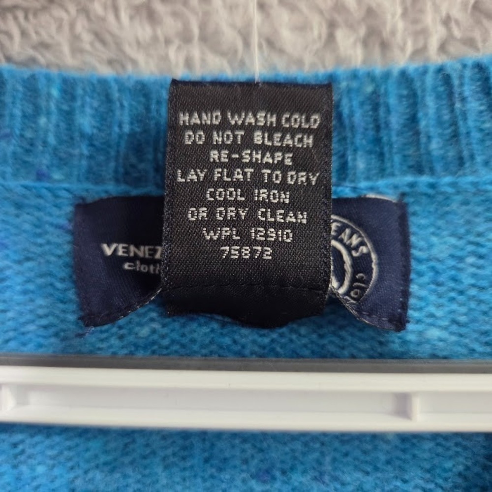 Venezia Jeans Co Blue Lambswool Blend V-Neck Pullover Sweater Women's XL (14/16) - Picture 5 of 11